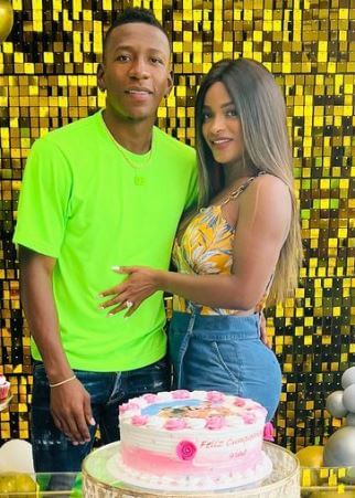 Pervis Estupinan celebrating the birthday of his girlfriend Irina Carabali Guerron.